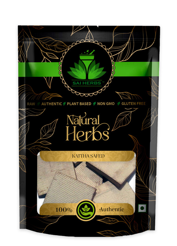 SAI HERBS Kattha Safed Packet of 100 GM