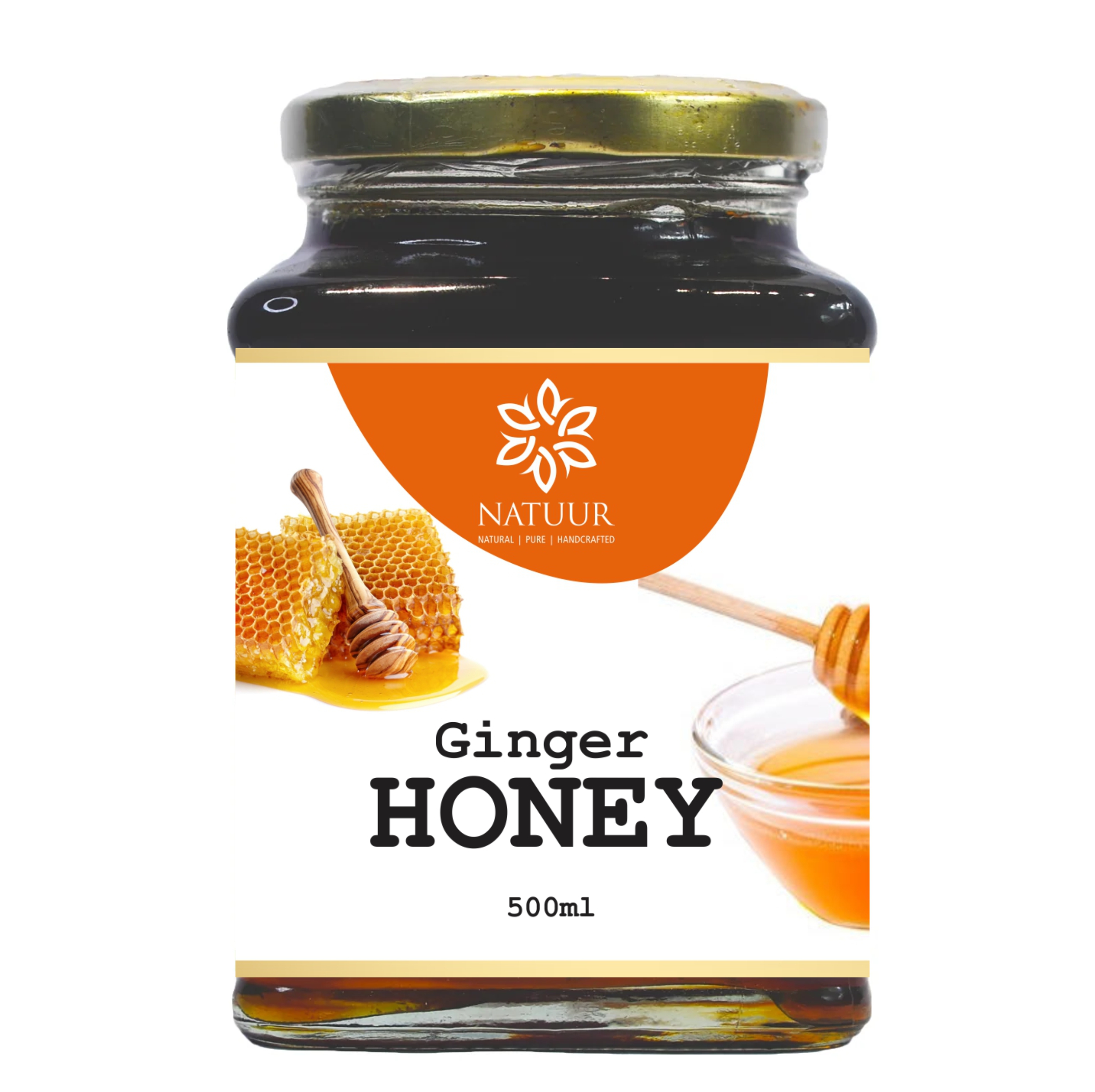 Natuur Ginger Honey Jar of 500 ml GM