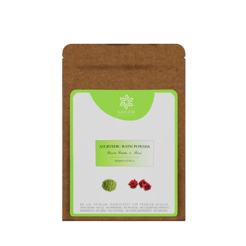 Natuur ayurvedic bath powder  green gram and rose Foil of 500 GM