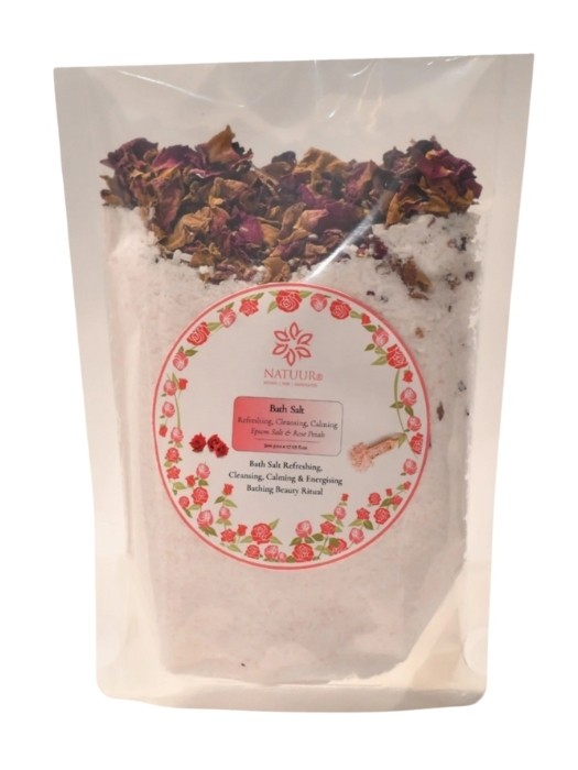 Bath Salt with Epsom Salt and  Rose petals Foil of 500 GM
