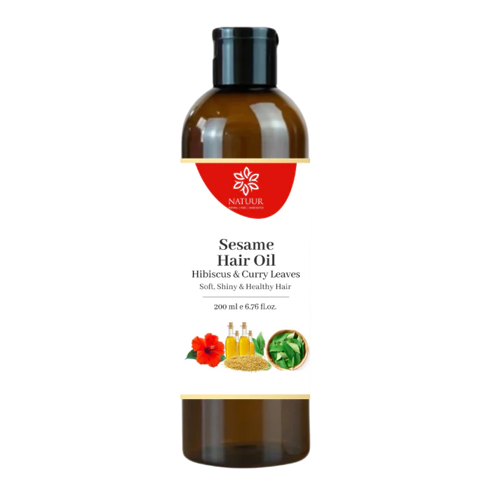 Natuur Sesame hair oil  Hibiscus and Curry leaves Bottle of 200 ML