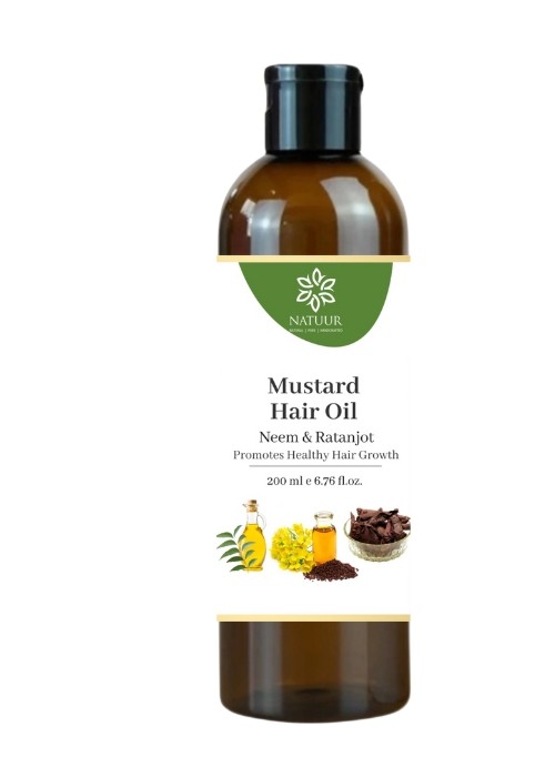 Natuur Mustard hair oil   Neem and Ratanjot Bottle of 200 ML