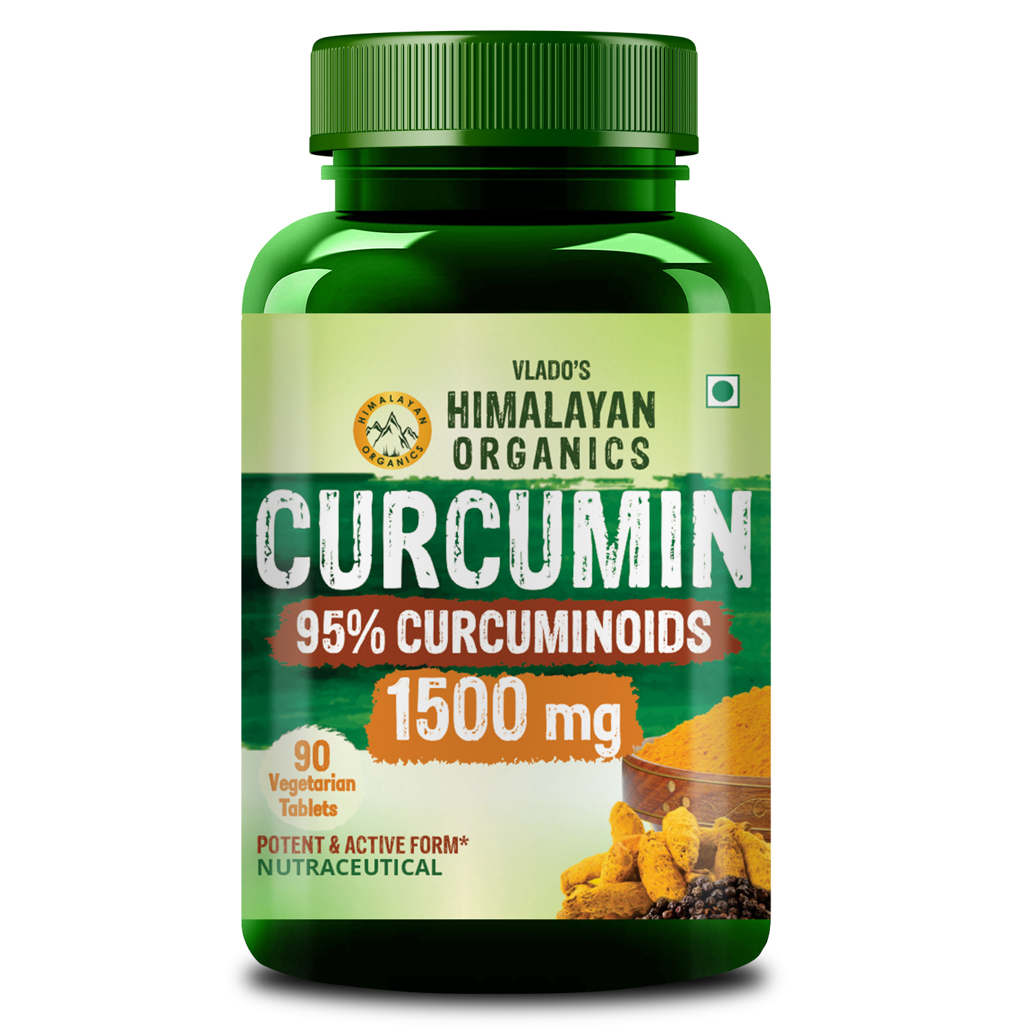 Himalayan Organics Curcumin With Biopiperine 1500mg Bottle of 90 Tablets Tablet