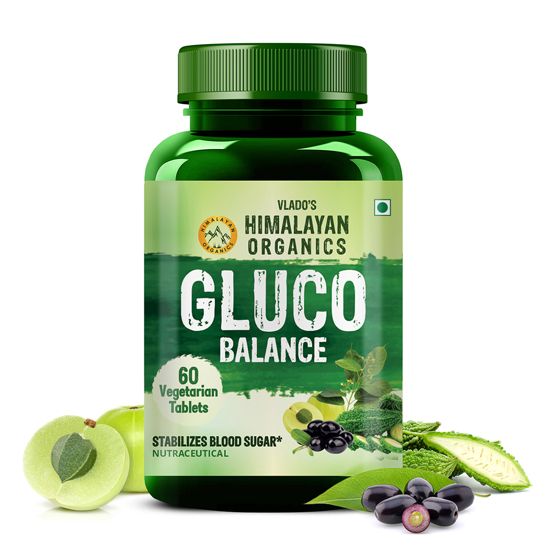 Himalayan Organics Plant Based Gluco Balance Insulin Resistance Diabetes Control Bottle of 60 Tablets Tablet