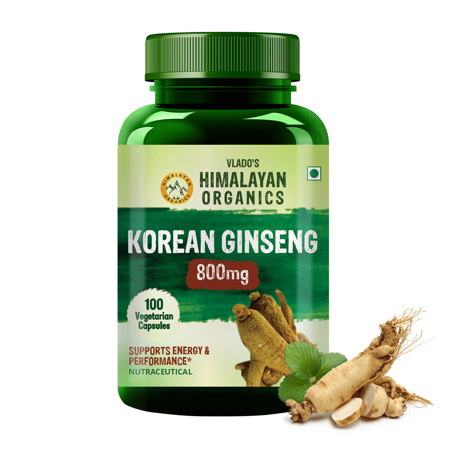 Himalayan Organics Korean Red Ginseng 1000mg Bottle of 100 Capsules Capsule