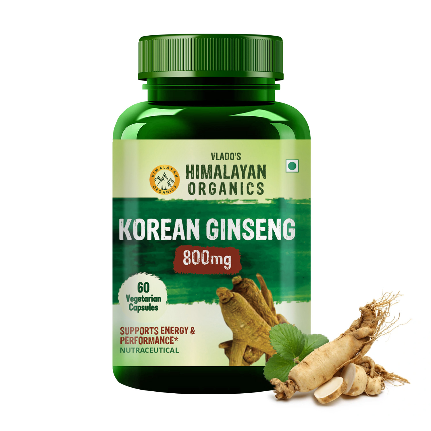 Himalayan Organics Korean Red Ginseng 1000mg Bottle of 60 Capsules Capsule