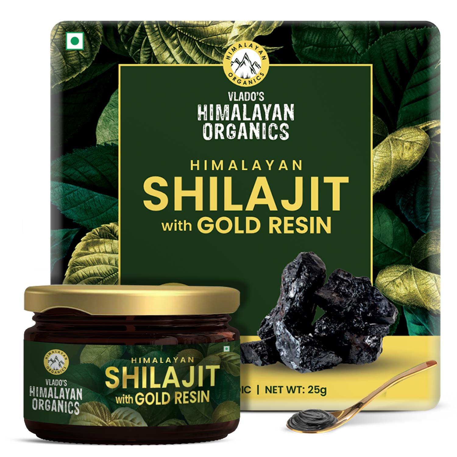 Himalayan Organics Shilajit Gold Resin Jar of 25 Gram GM
