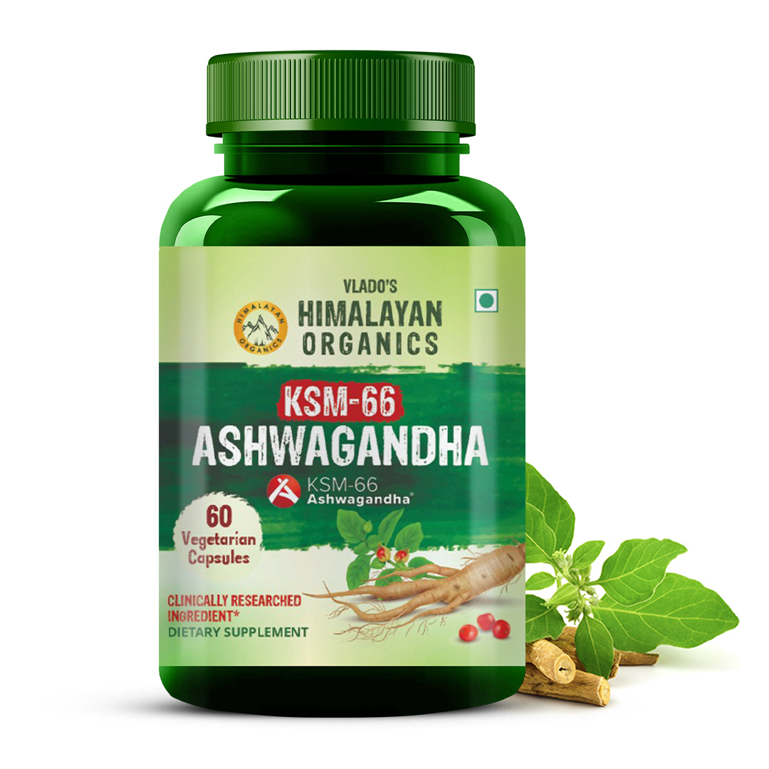 Himalayan Organics KSM  66 Ashwagandha 1000Mg Bottle of 60 Capsules Capsule