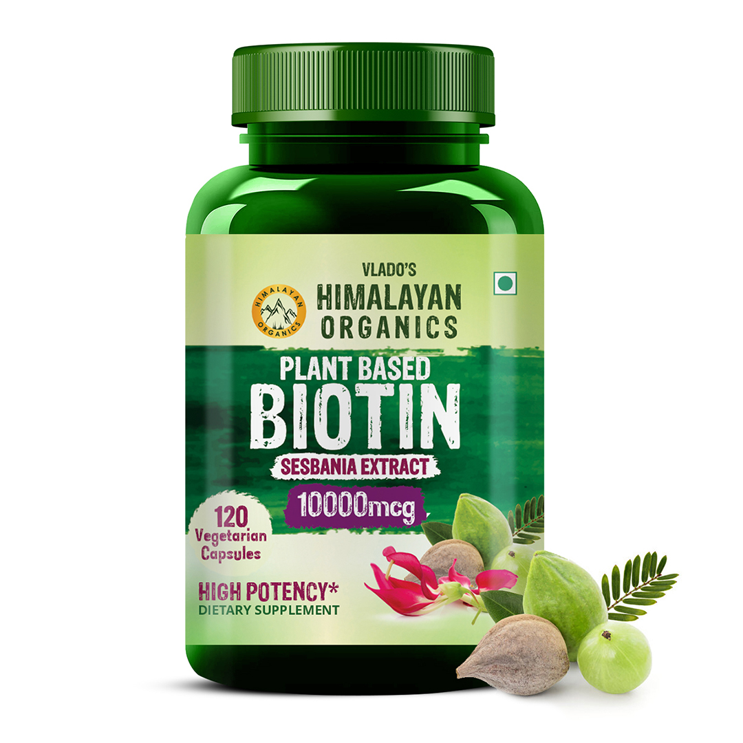 Himalayan Organics Plant Based Biotin Bottle of 120 Capsules Capsule