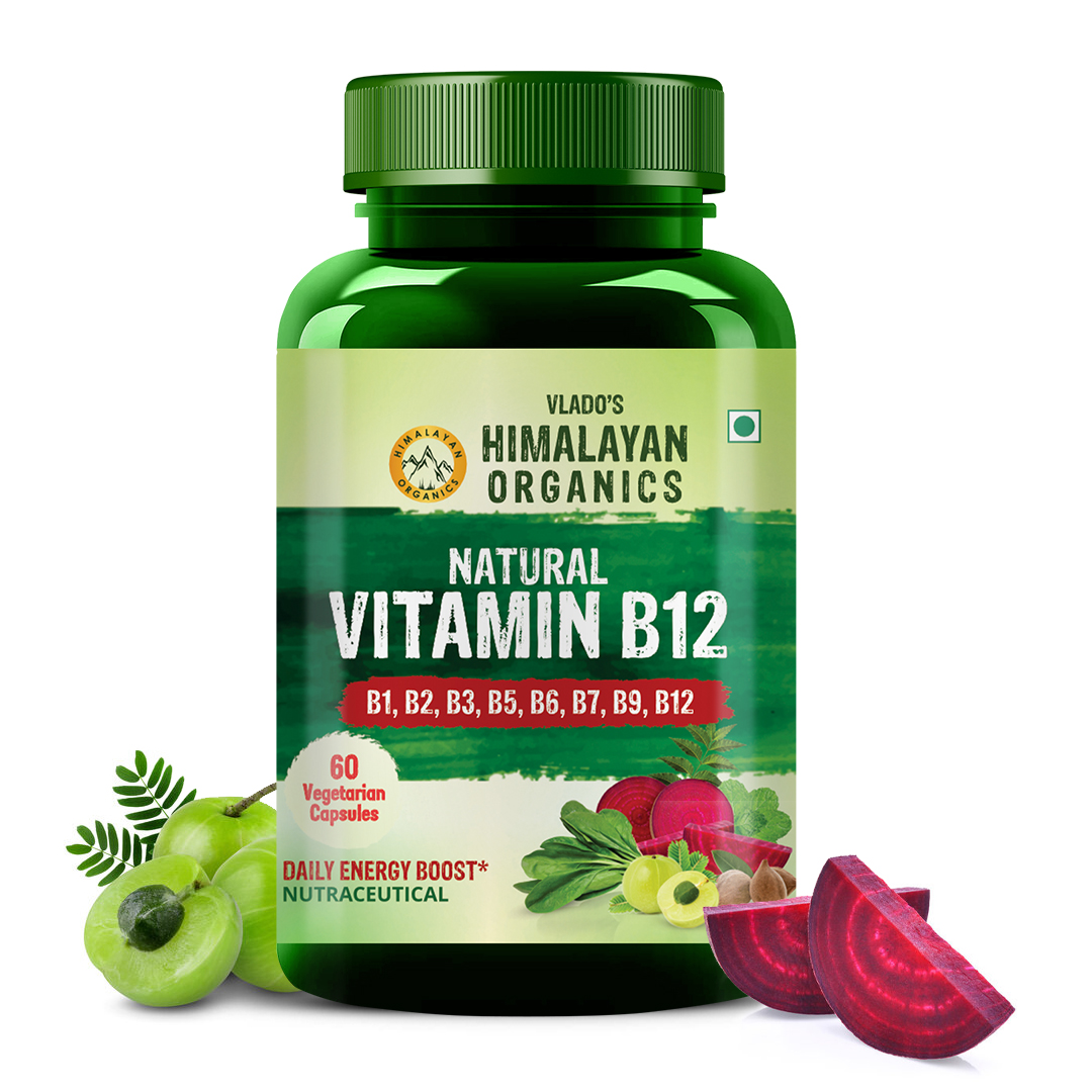 Himalayan Organics Plant Based Vitamin B12 Natura Bottle of 60 Capsules Capsule