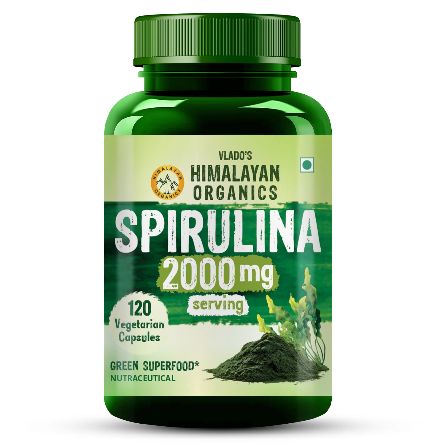 Himalayan Organics Spirulina 2000mg Bottle of 120 Capsules Capsule
