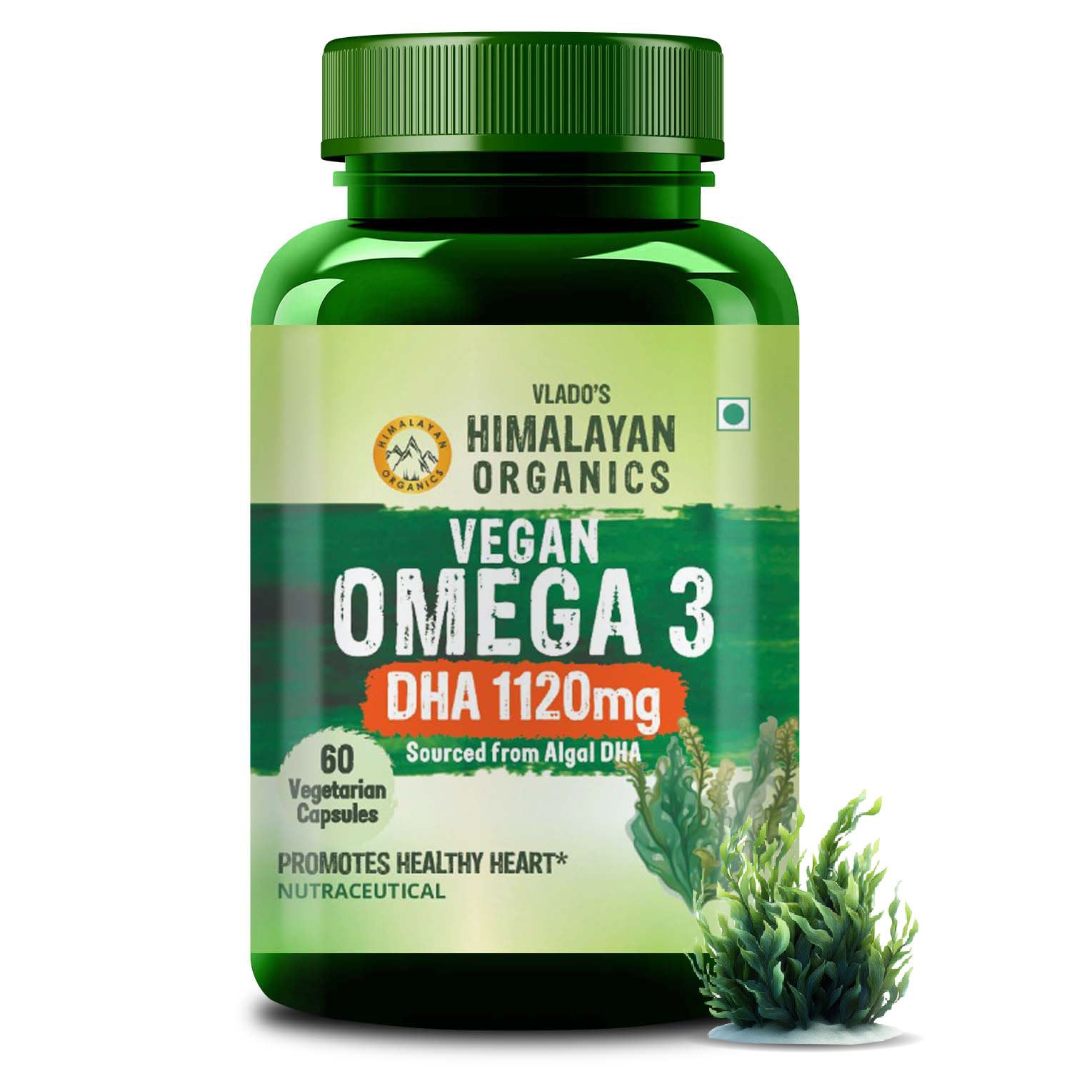 Himalayan Organics Vegan Omega 3 6 9 with DHA 560mg Bottle of 60 capsules Capsule