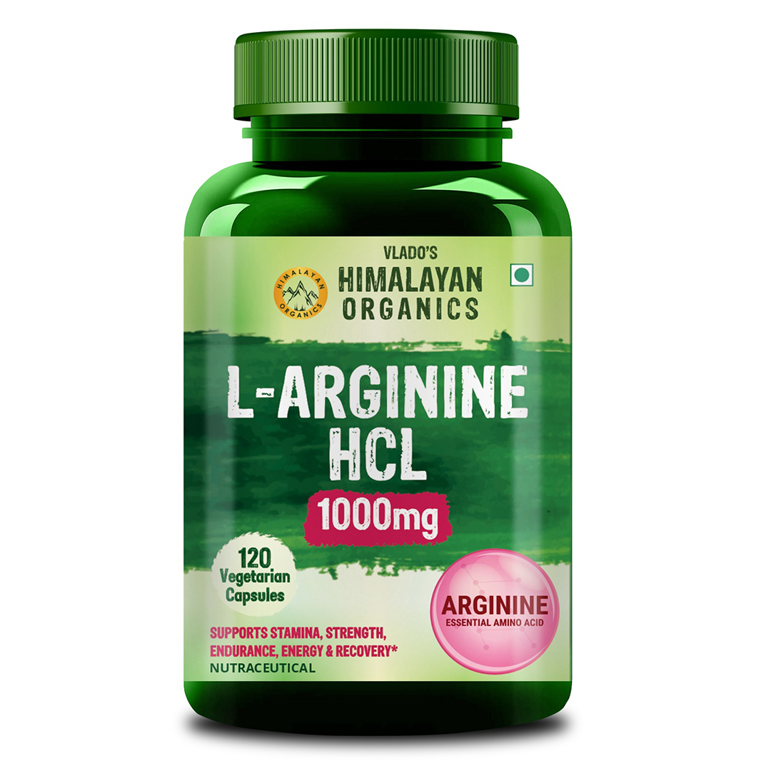 Himalayan Organics L Arginine 1000 mg Bottle of 120 Capsules Capsule