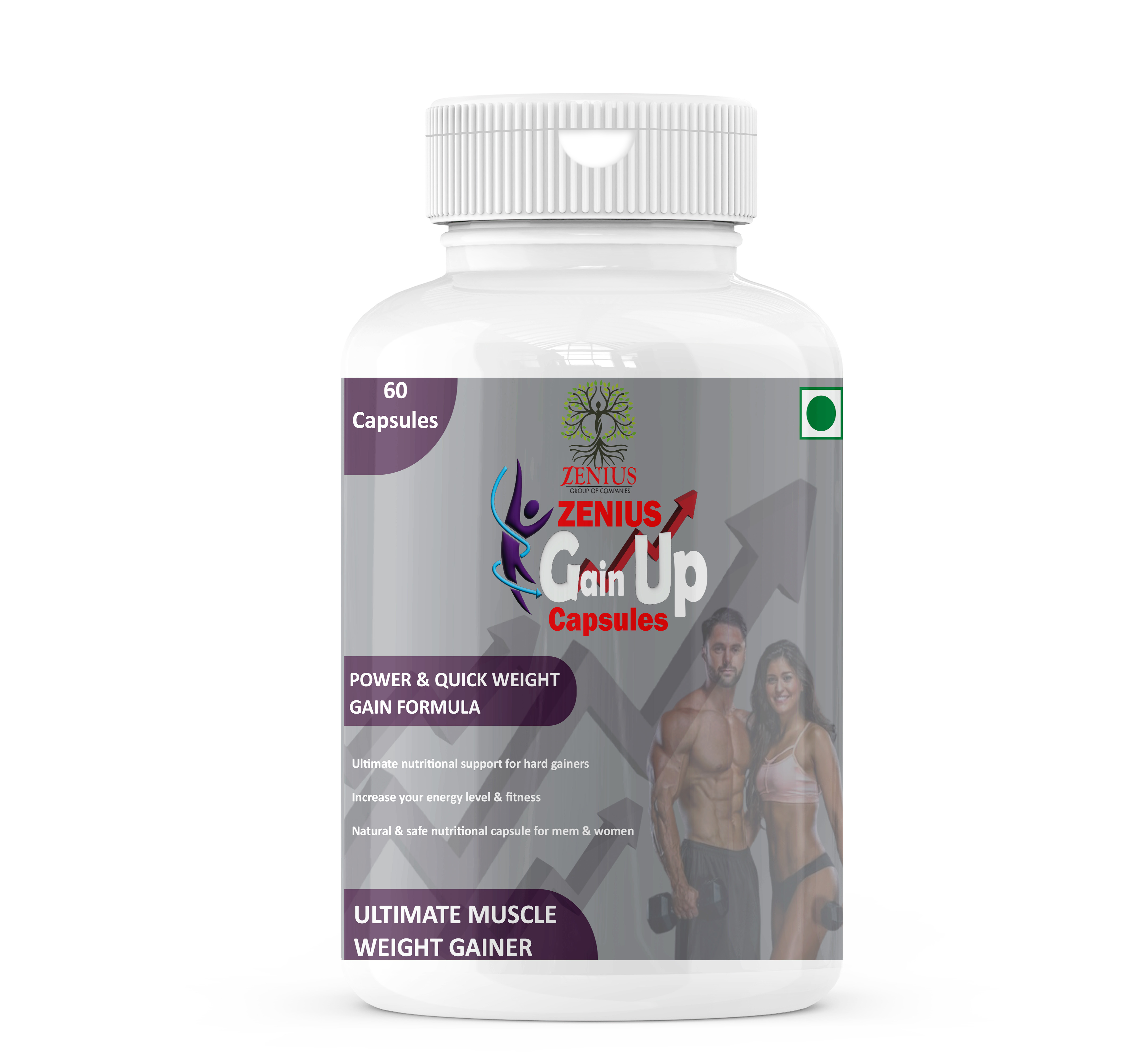 Zenius Gain Up Capsules Bottle of 60 QTY