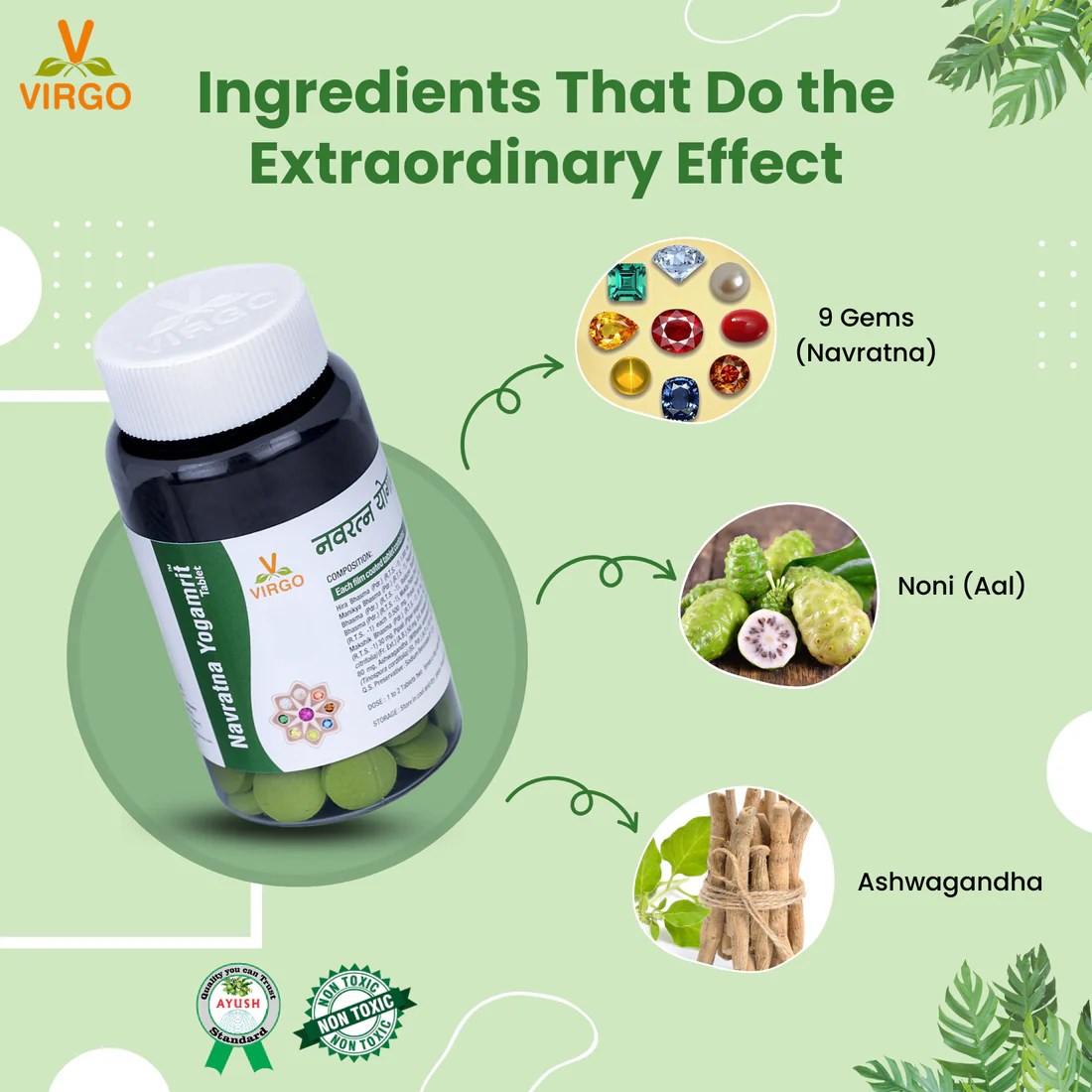 Virgo Navratna Yogamrit Tablet Jar of 100 QTY