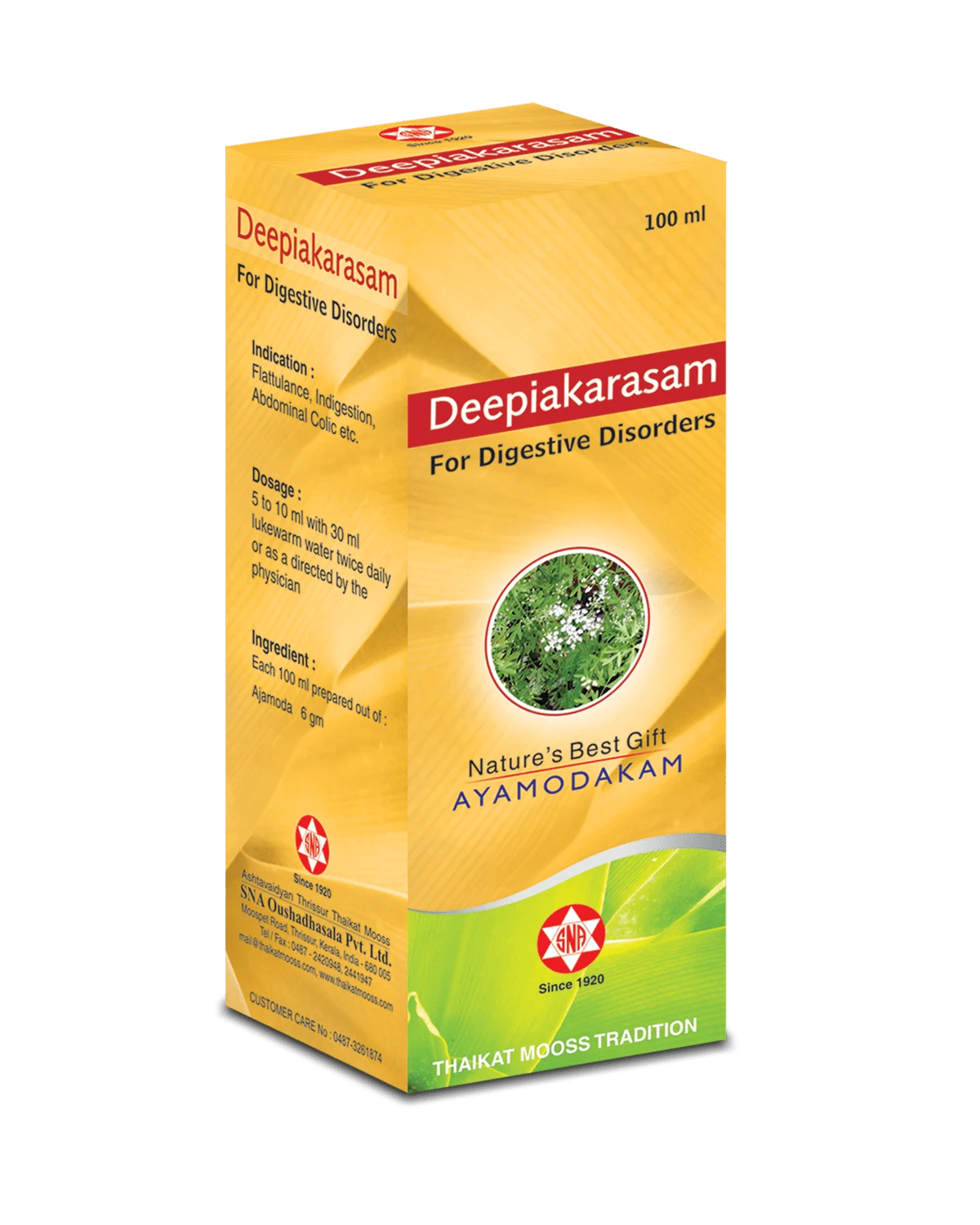 SNA OUSHADHASALA Deepiakarasam Bottle of 100 ML