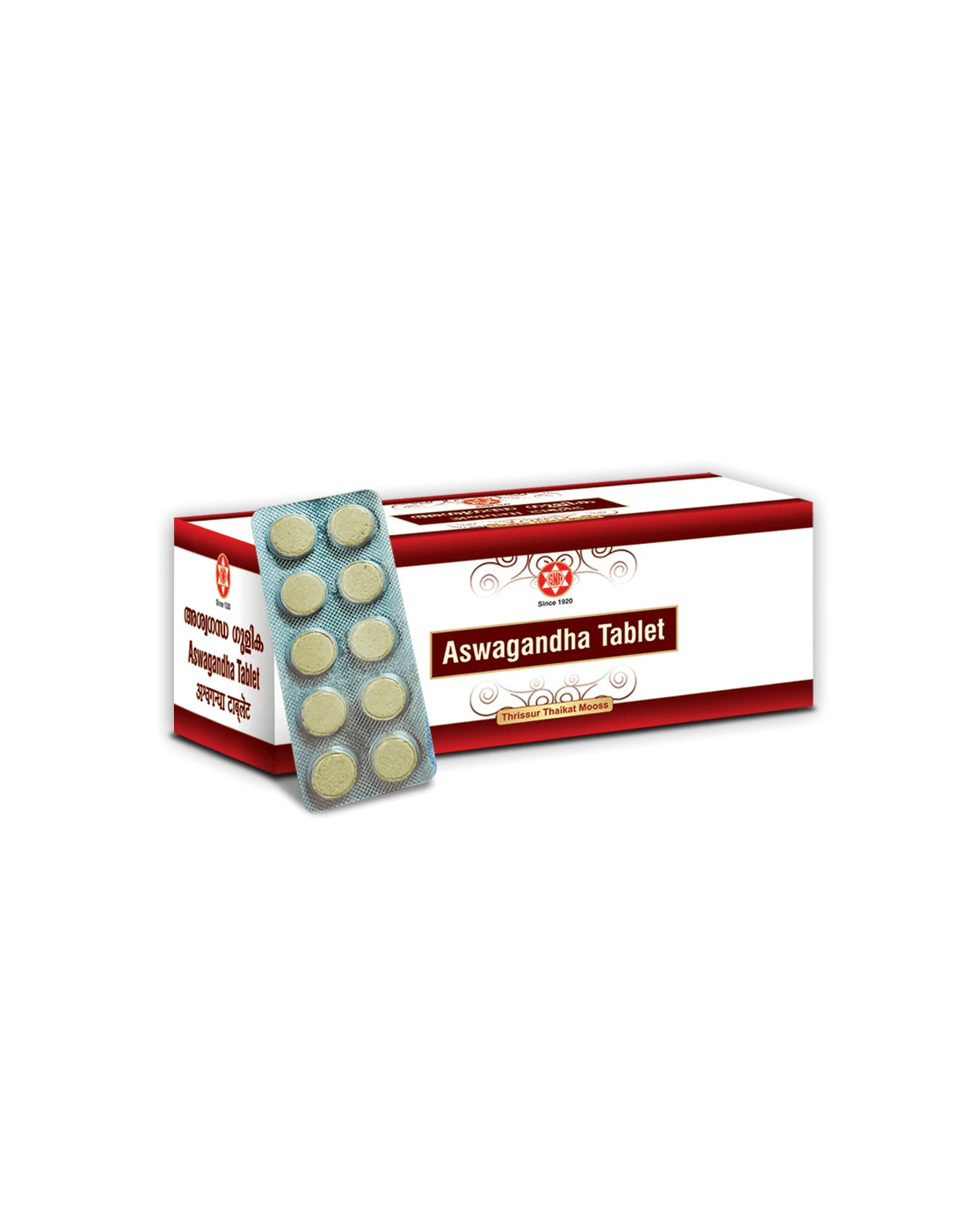 SNA OUSHADHASALA Ashwagandha Tablet 500 mg Strip of 50 QTY
