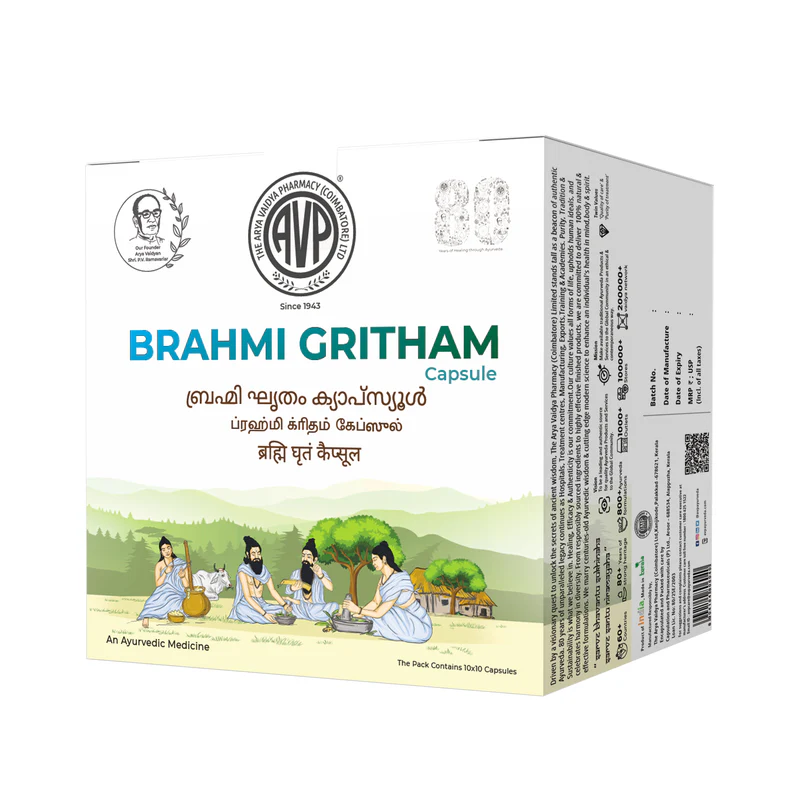AVP Brahmi Gritham Capsule Kits of 100 Capsule