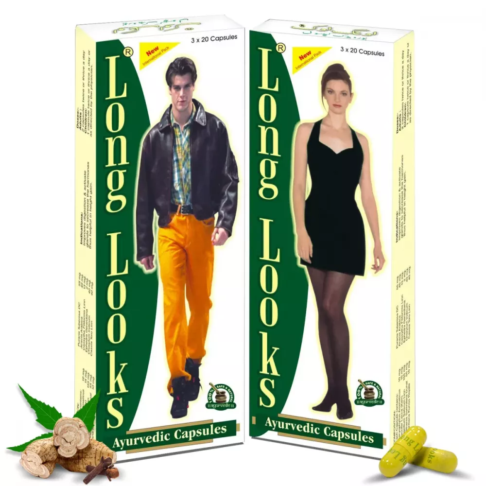 Dharmanis International Long Looks Ayurvedic 60 Capsules  Pack of 2 Strip of 120 QTY