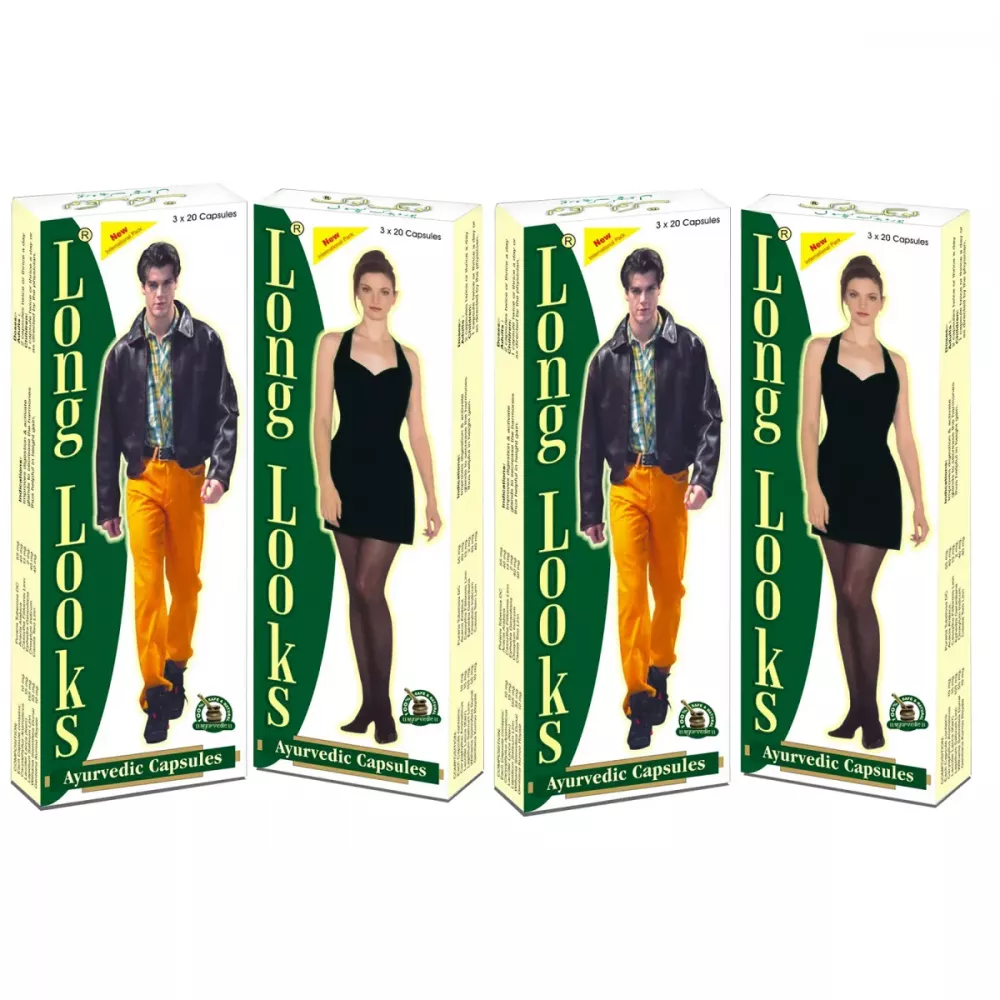 Dharmanis International Long Looks Ayurvedic CapsulesPack of 4 Strip of 240 QTY
