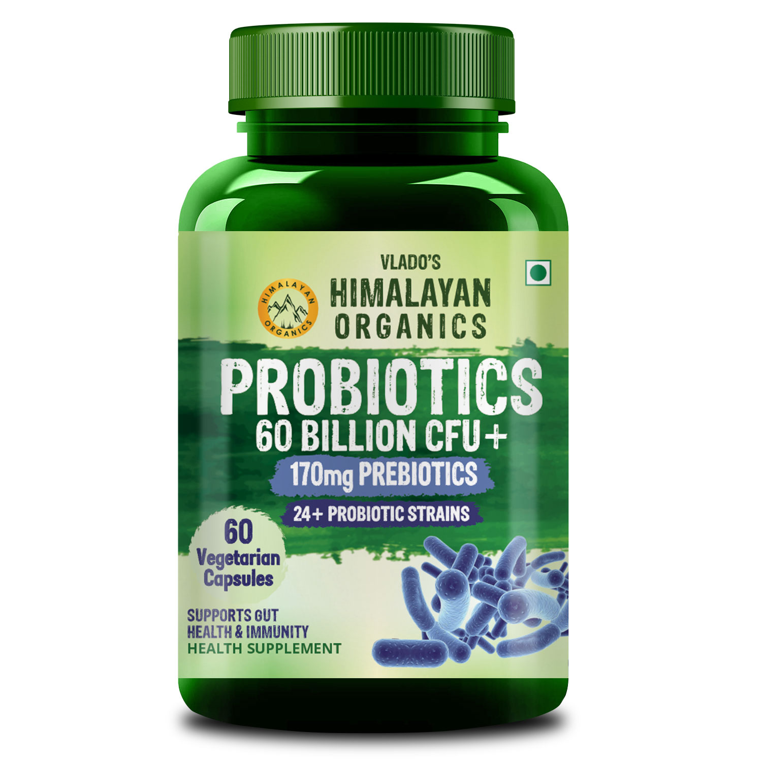 Himalayan Organics Probiotics Supplement Bottle of 100 Capsules Capsule