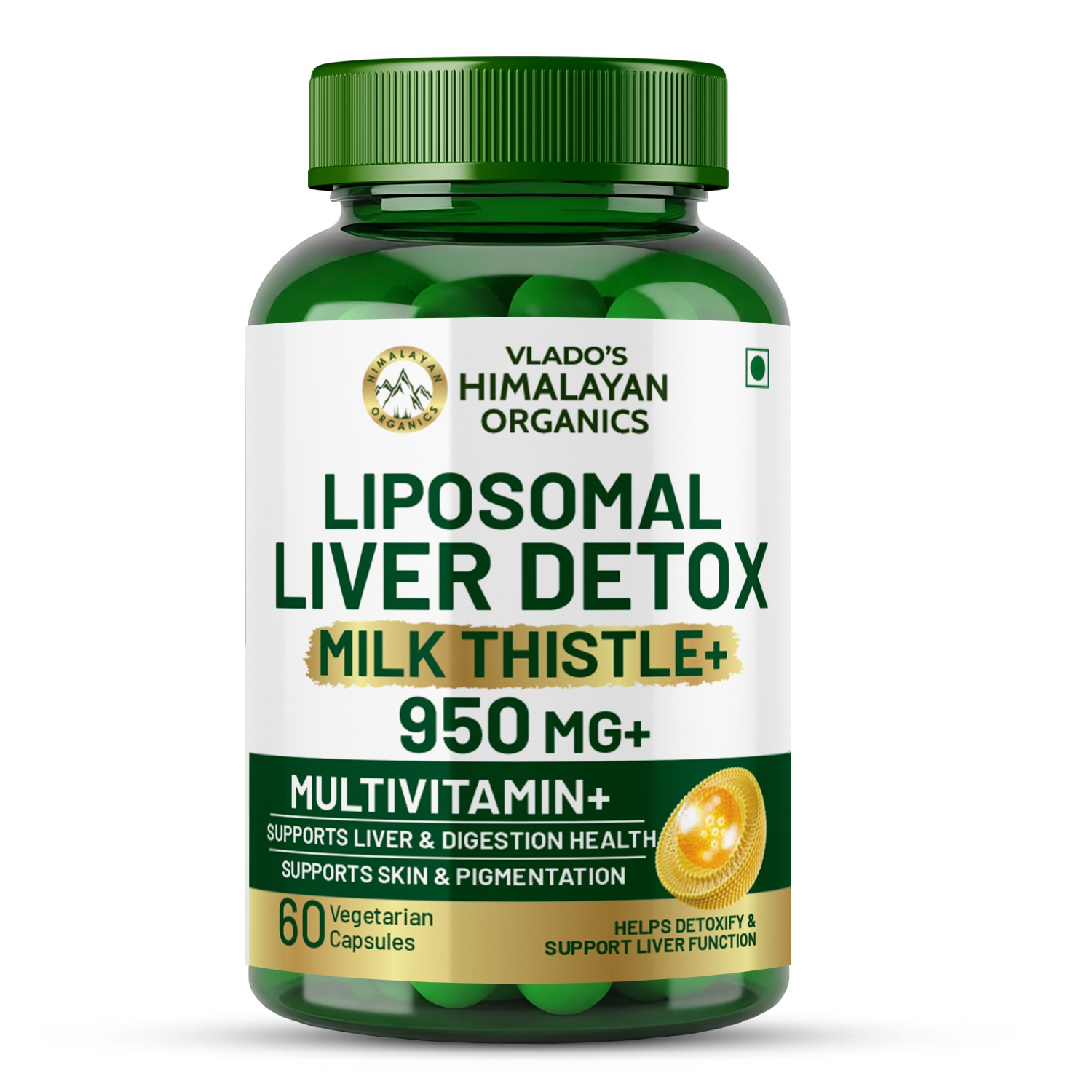 Himalayan Organics Plant Based Liver Support with Milk Thistle Bottle of 60 Capsules Capsule