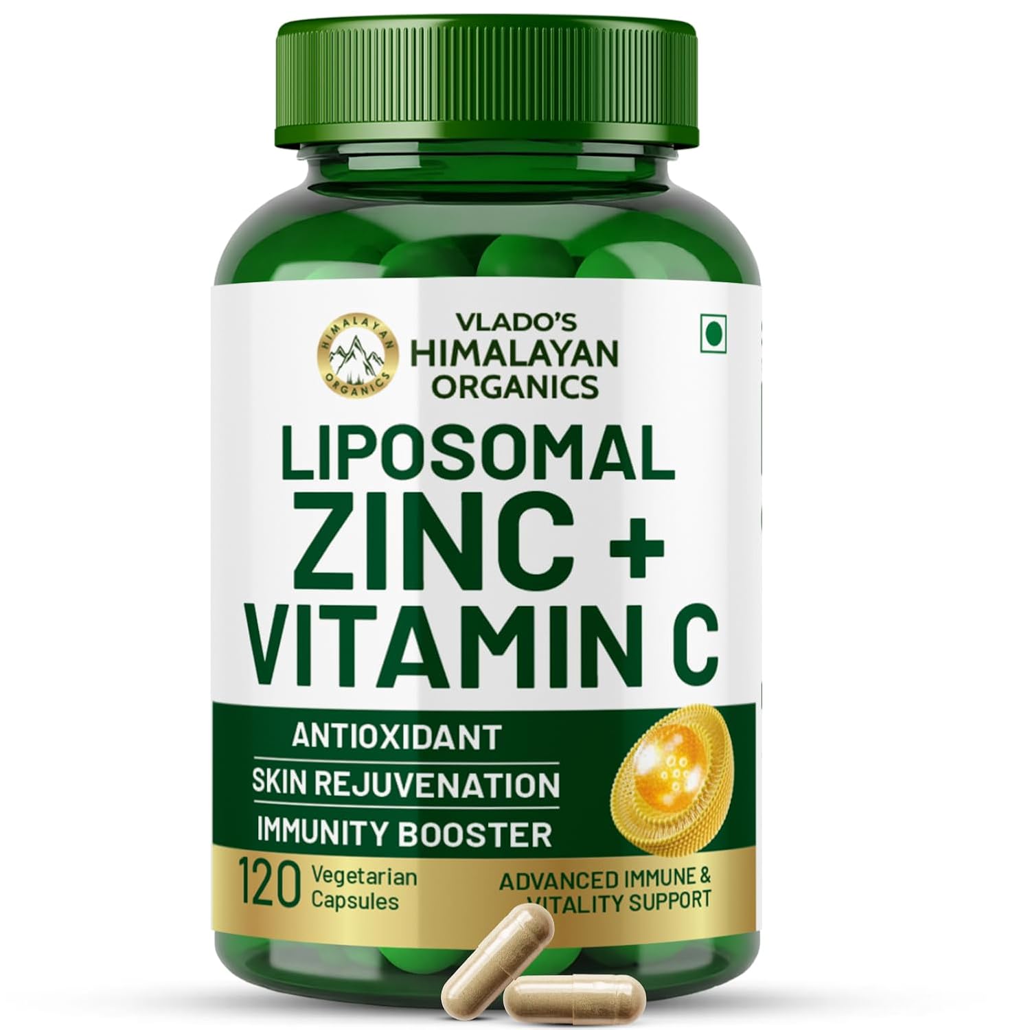 Himalayan Organics Plant Based Zinc with Vitamin C Bottle of 120 Capsules Capsule