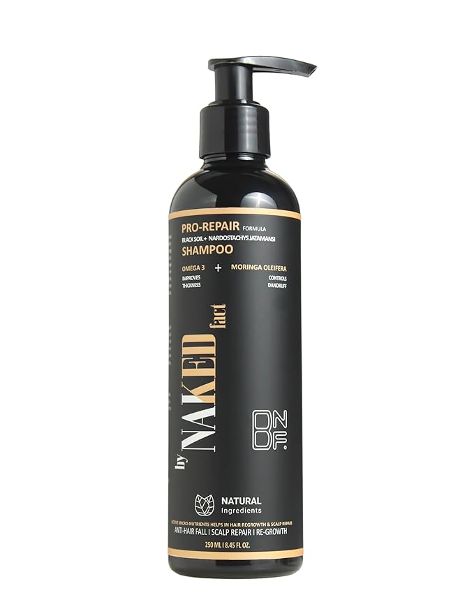 by NAKED fact Pro Repair Black Soil Shampoo for Hairfall and Dandruff Control Bottlle of 250 GM