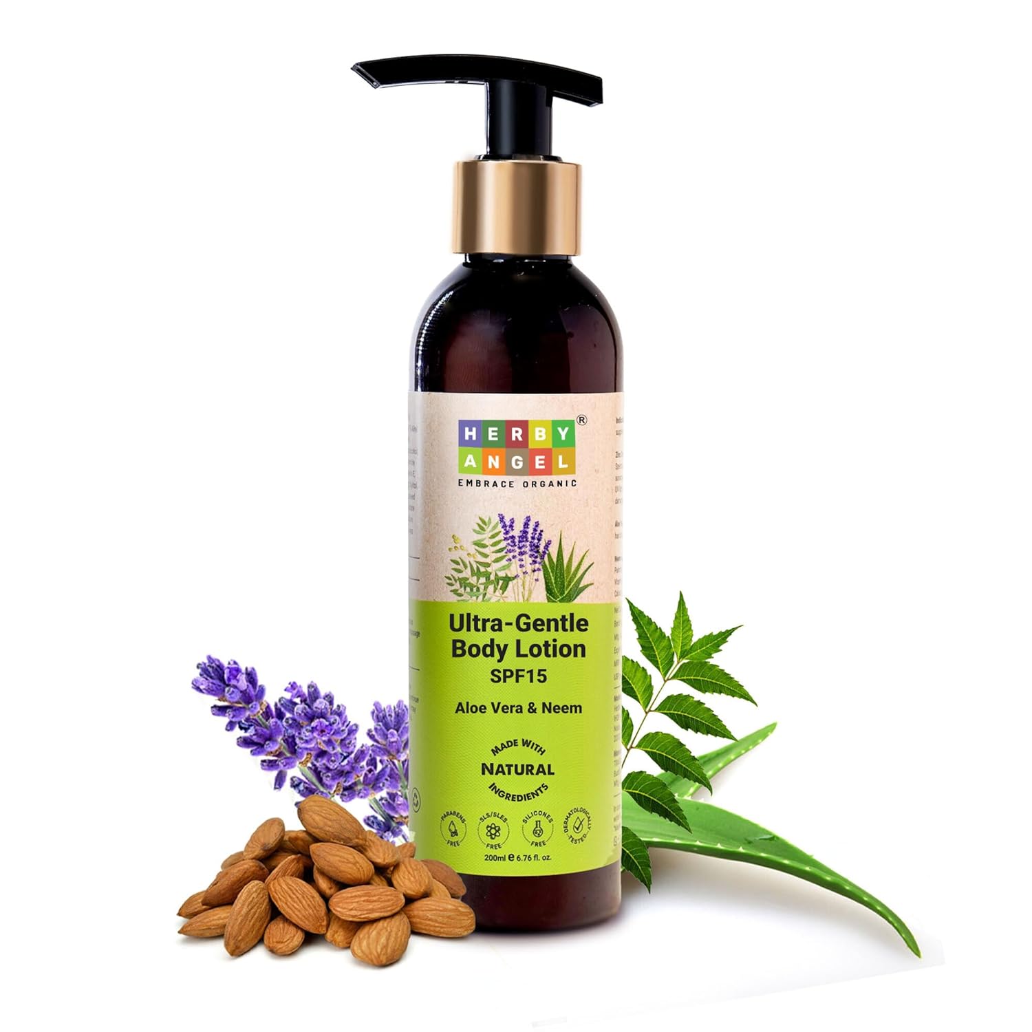 Herby Angel Body Lotion with SPF 15 for Babies and Kids  200ml Bottle of 200 ML