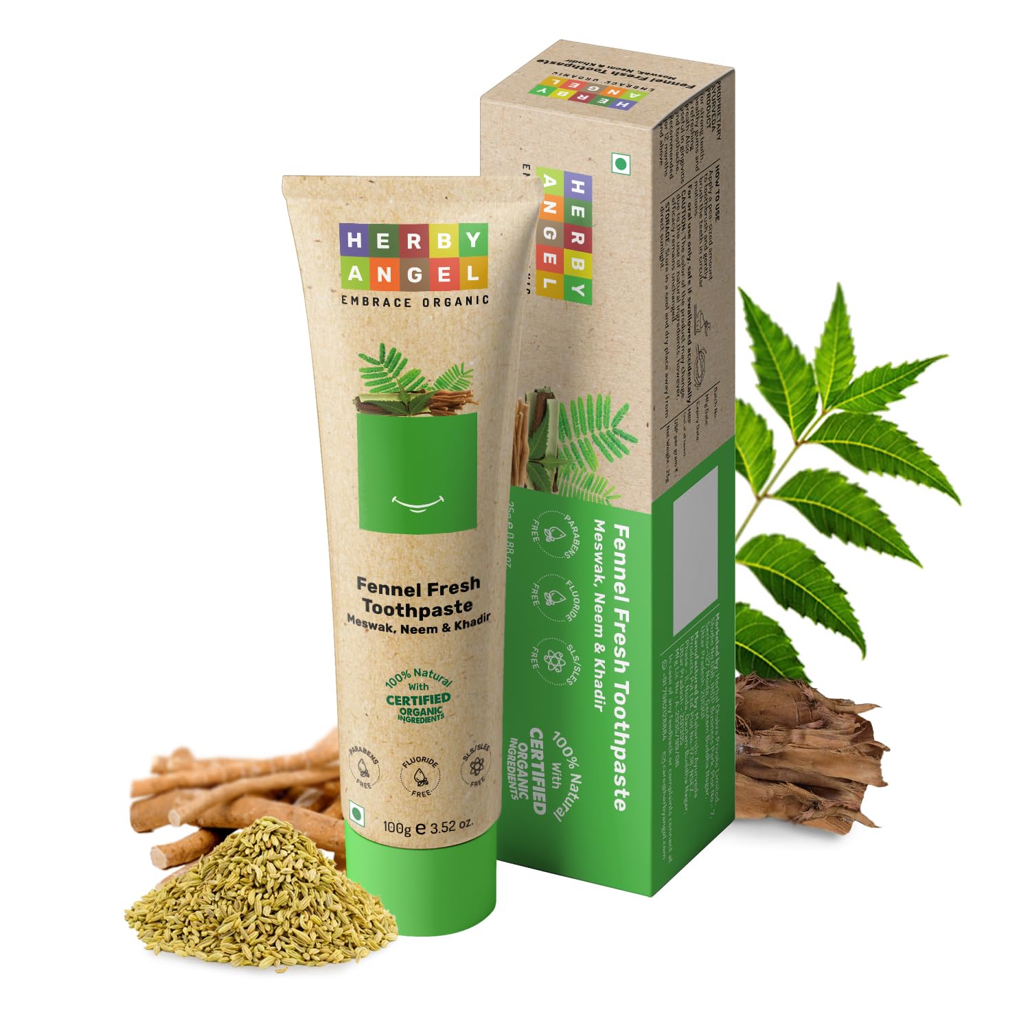 Herby Angel Fennel Fresh Toothpaste for Kids  100 gm Tube of 100 GM