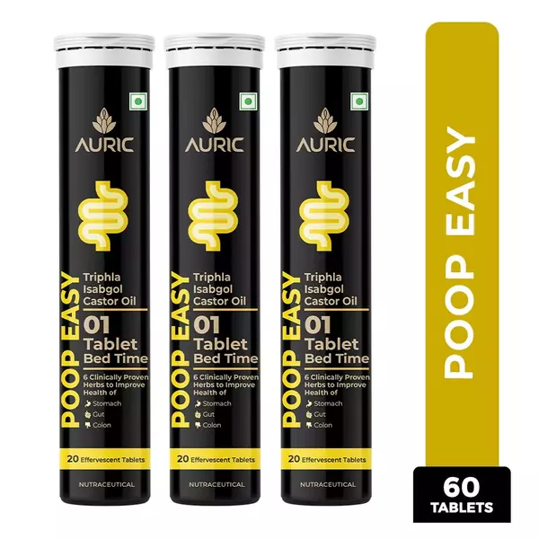 Auric Poop Easy Effervescent Tablet 60 Tablets Tube Of 3