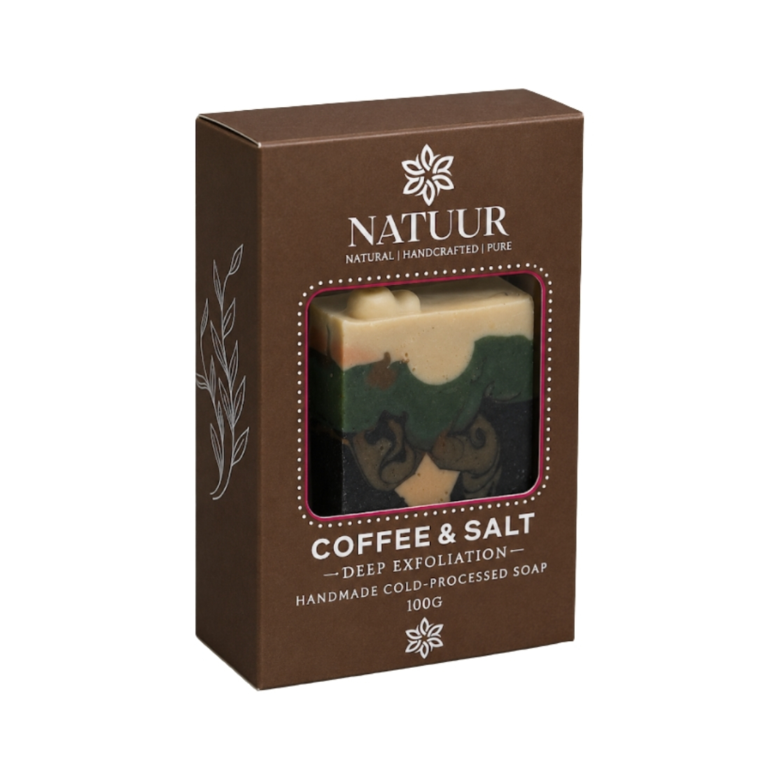 Coffee Salt Soap Artisanal Designer Bar 100gms Foil of 100 GM
